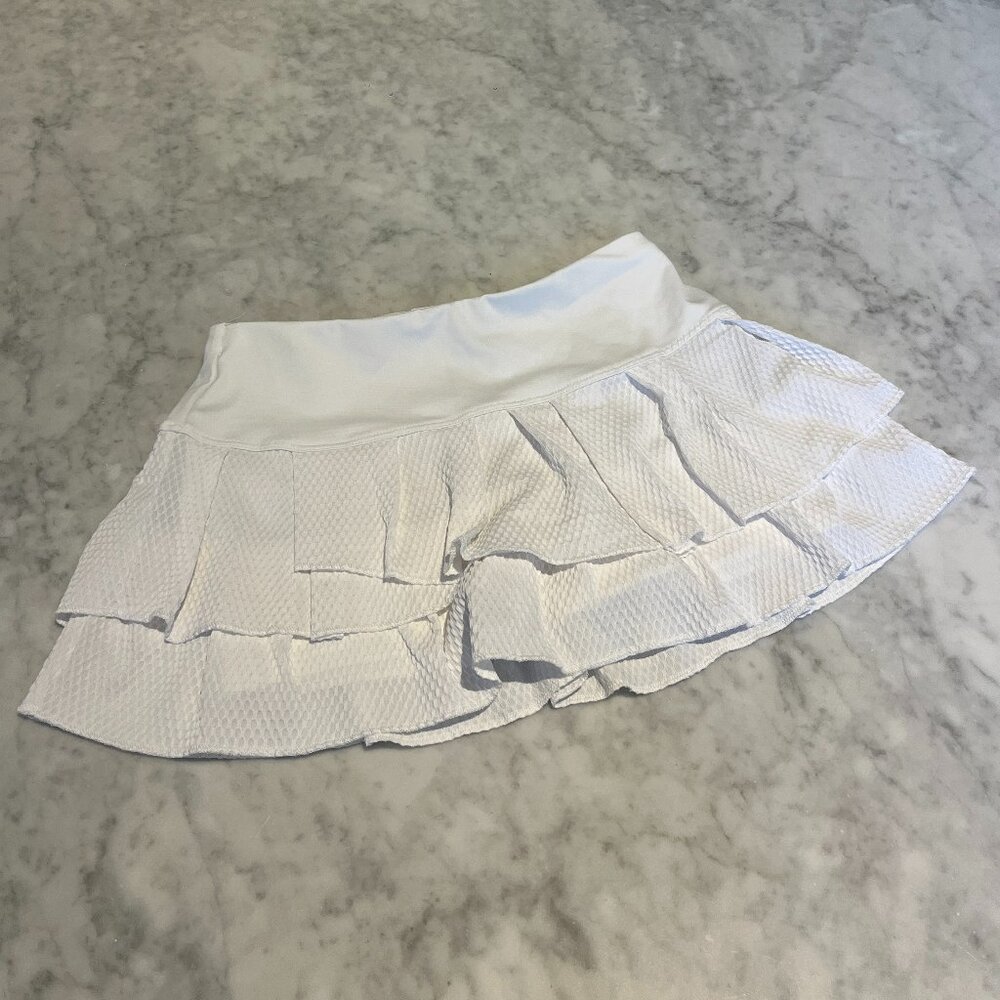 Lucky In Love Matching Set -- Wavy Pleat Tier Skort and White Tank